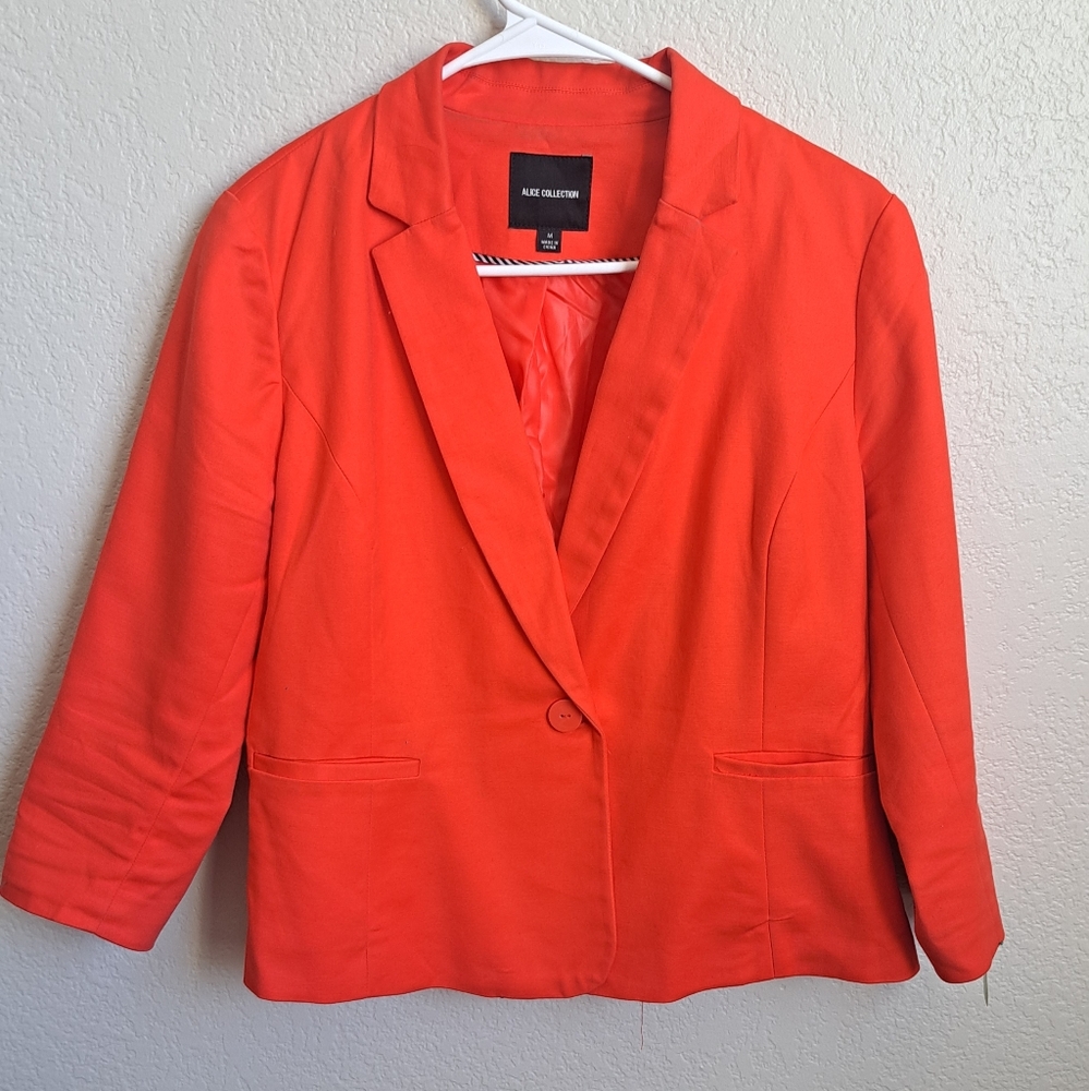 Womans Red Blazer Jacket Size  Medium